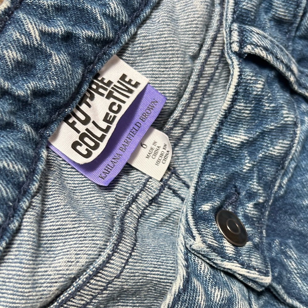 Kahlana Barfield Brown Target Cargo Jean Pants Denim Future Collective Size 6 - Picture 3 of 8